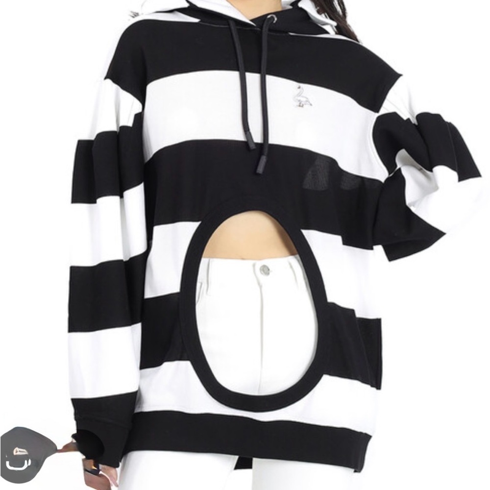 Burberry Black and White Striped Sweater